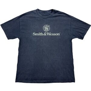 Vintage Smith & Wesson T Shirt Men's Large Double Sided Logo Short Sleeve Y2K